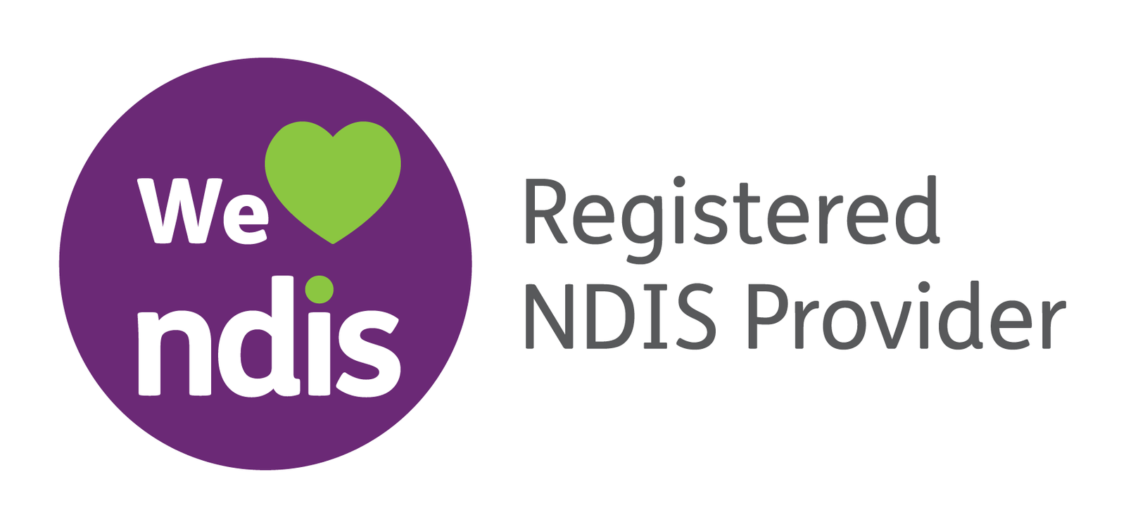 We heart NDIS Registered provider logo